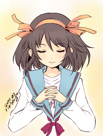 soutien Japon Haruhi priant d'Ito